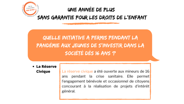 France : la réserve civique a été ouverte aux mineurs de moins de 16 ans durant la crise de la COVID-19