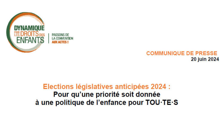 Communiqué de presse suite aux élections législatives anticipées